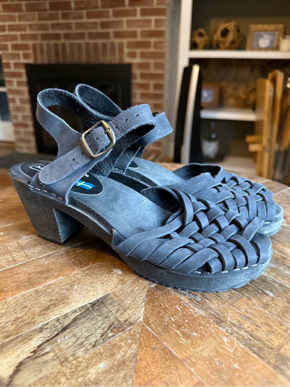 Moheda Leather Clog Open Toe Sandals 38/8